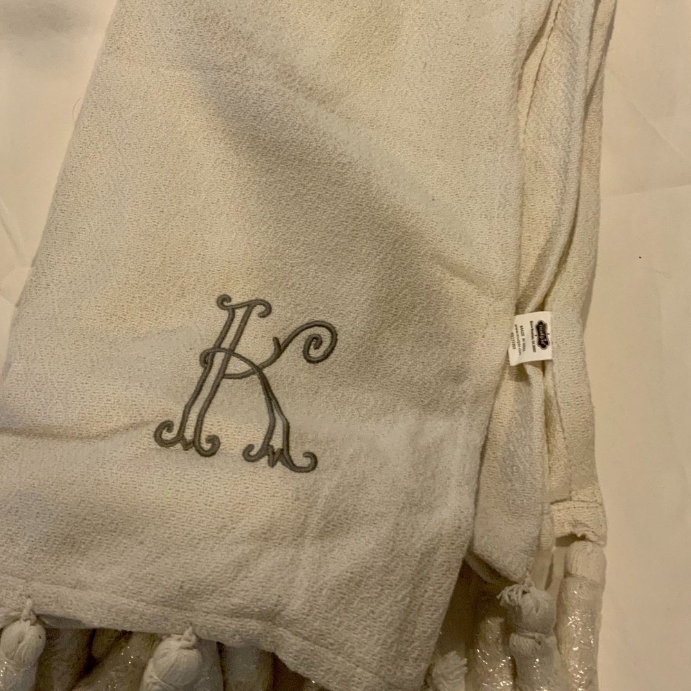 Mudpie fringe initial K throw